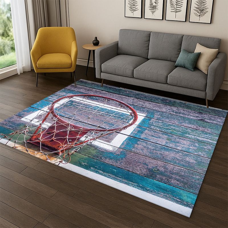 Kids Outdoor Area - Karpet Olahraga Kartun Lapangan Basket Retro