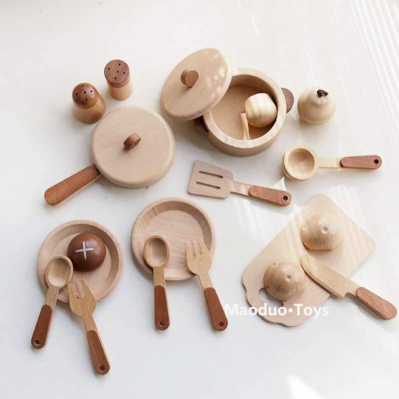 Kids Outdoor Kitchen Accessories - Mainan Dapur Kayu Beech Maoduo untuk