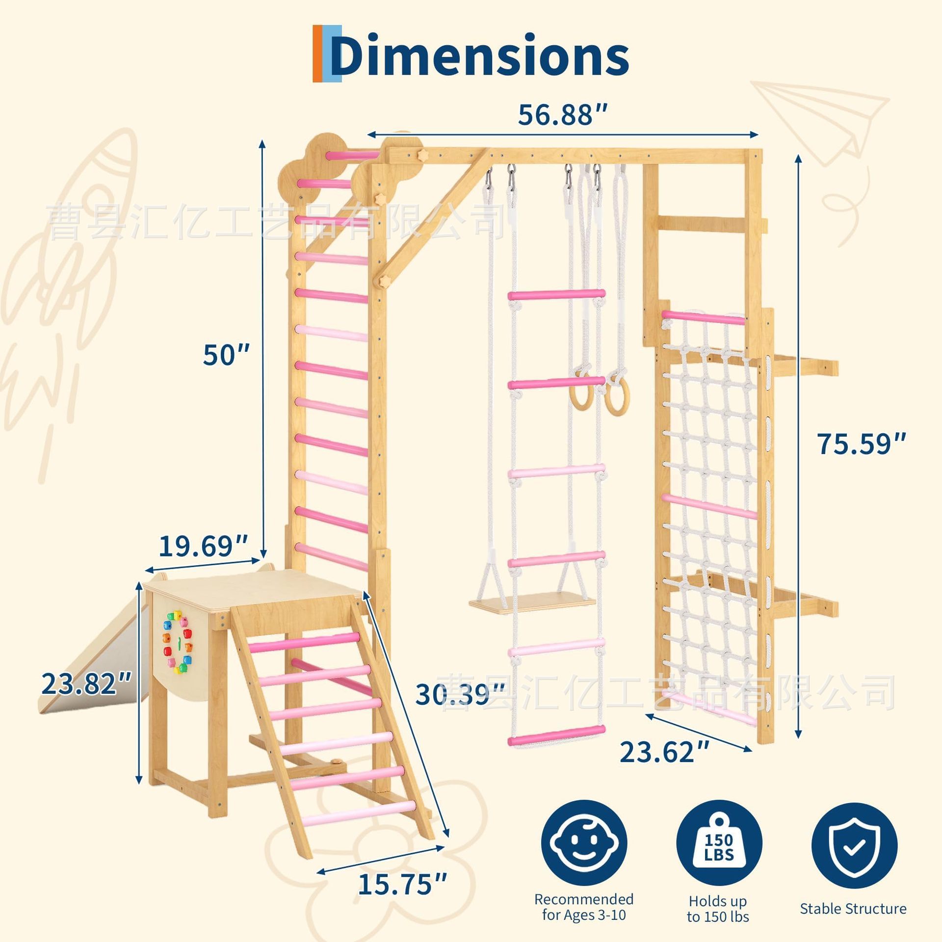Mainan Kebugaran Fisik Anak da - Kids Outdoor Climbing Frame ulasan dan harga