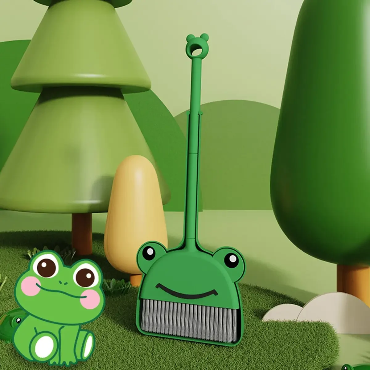 1 Set Sapu Mini dengan Pengki  - Kids Outdoor Broom ulasan dan harga